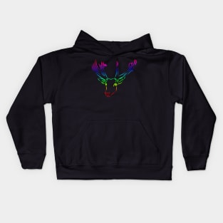 deer in the colors of the rainbow Kids Hoodie